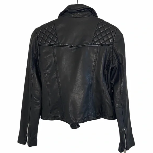 All Saints Black Leather Jacket - Picture 6 of 13